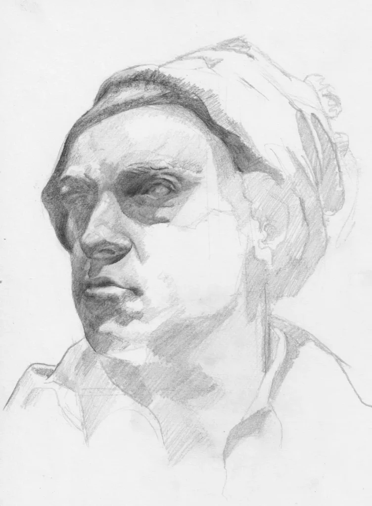 Study of bust of William Hogarth by Louis Francois Roubiliac